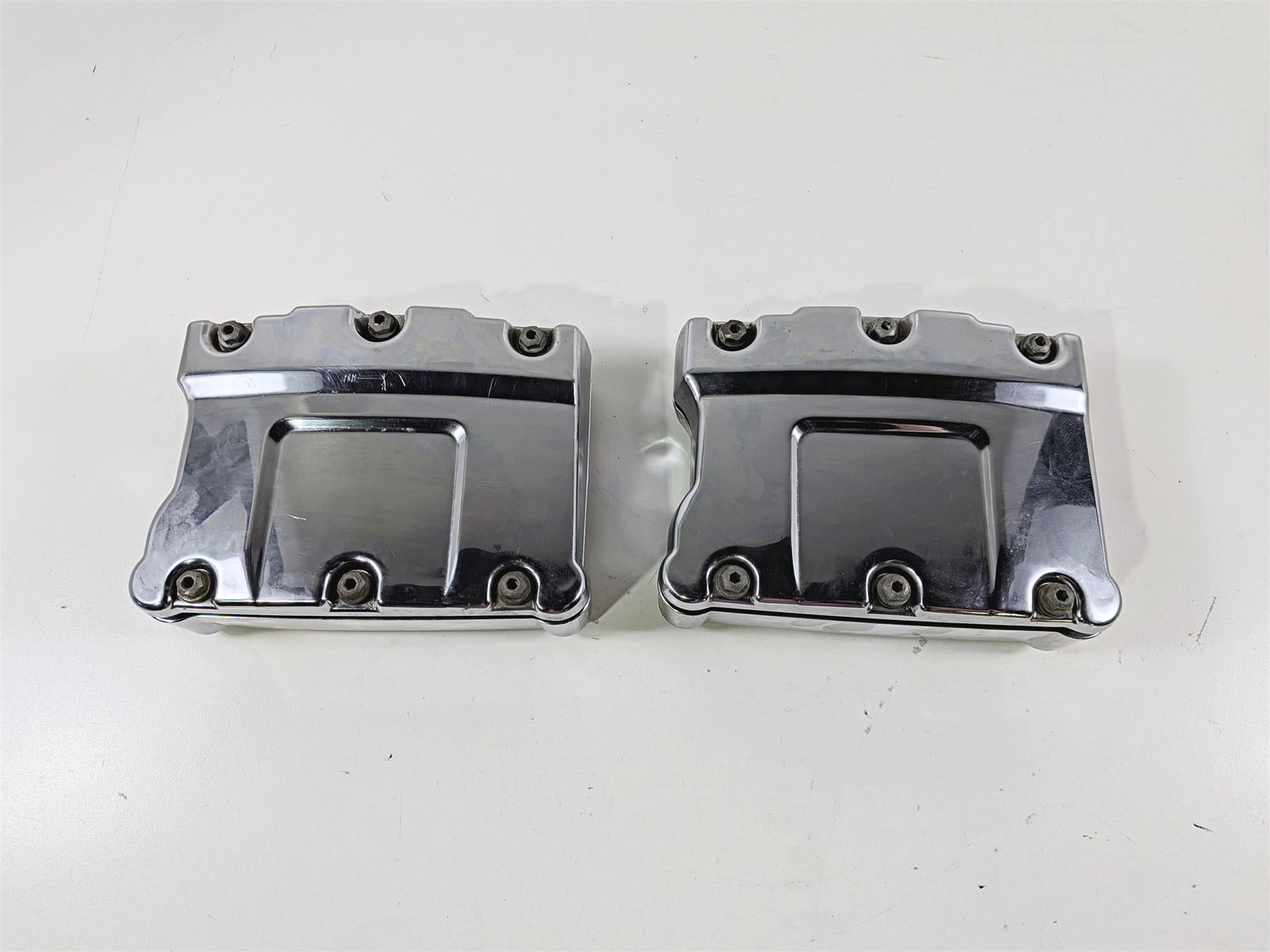 2012 Harley Softail FLSTF Fat Boy Chrome Rocker Box & Valve Cover Set 17543-99A