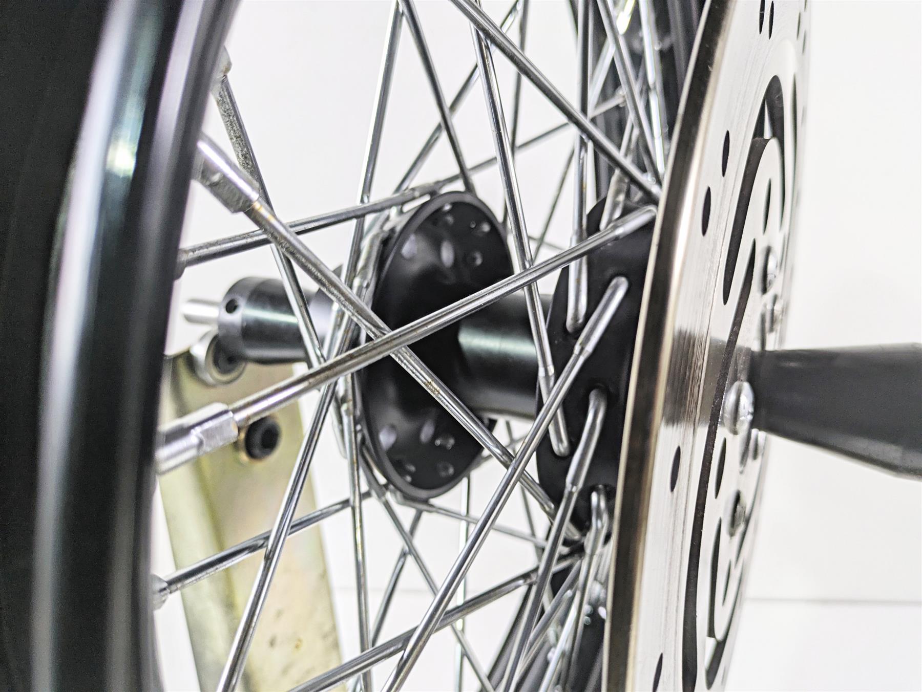 2014 Harley FLS Softail Slim Front Wheel Rim 16x3 DENT & Rotor 55107-12 {{ shop.shopifyCountryName }} - Mototech271