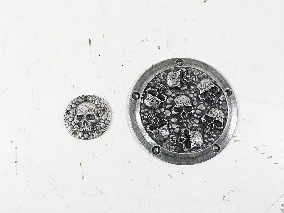 Harley Davidson Twin Cam Skull Seven Deadly Sins Aged Aluminum Derby & Cam Cover {{ shop.shopifyCountryName }} - Mototech271