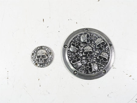 Harley Davidson Twin Cam Skull Seven Deadly Sins Aged Aluminum Derby & Cam Cover {{ shop.shopifyCountryName }} - Mototech271