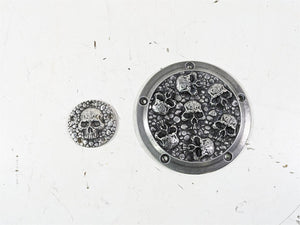 Harley Davidson Twin Cam Skull Seven Deadly Sins Aged Aluminum Derby & Cam Cover | Mototech271