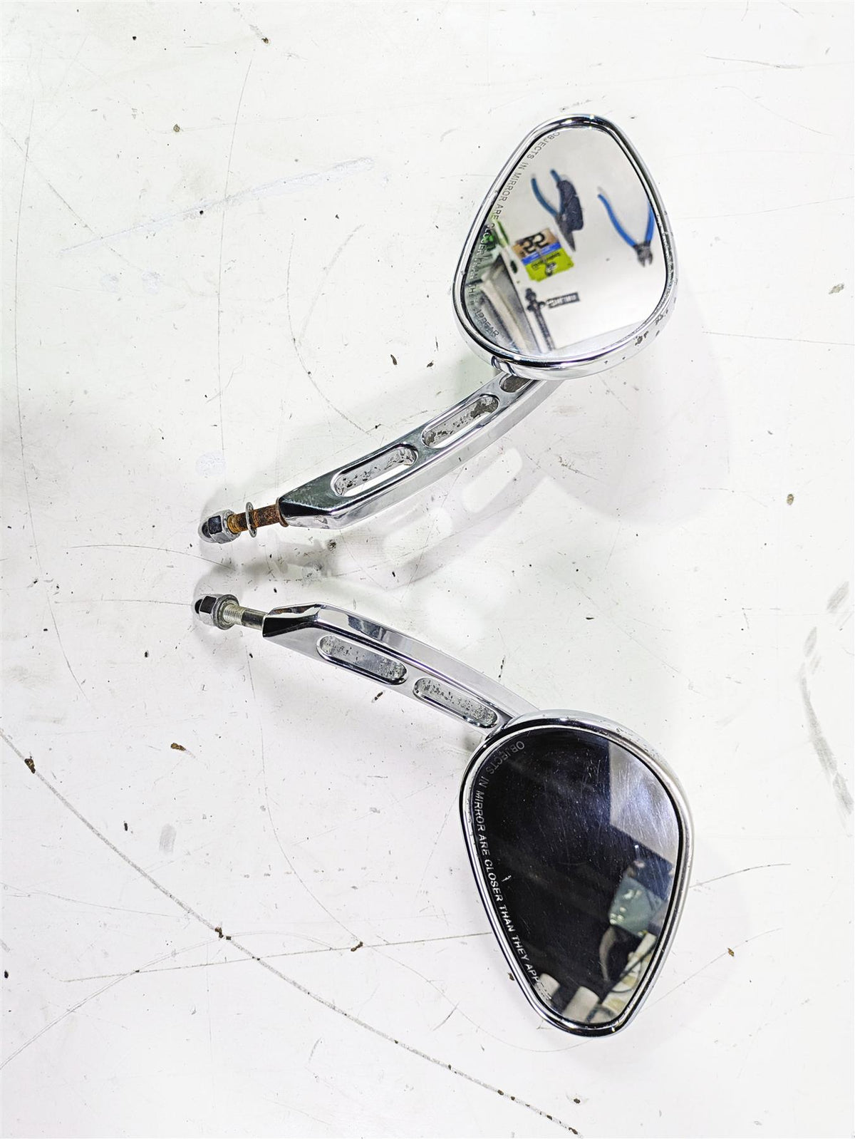 2007 Harley Touring FLHTCU SE CVO E-Glide Chrome Mirror Set - Pits 91951-07 {{ shop.shopifyCountryName }} - Mototech271