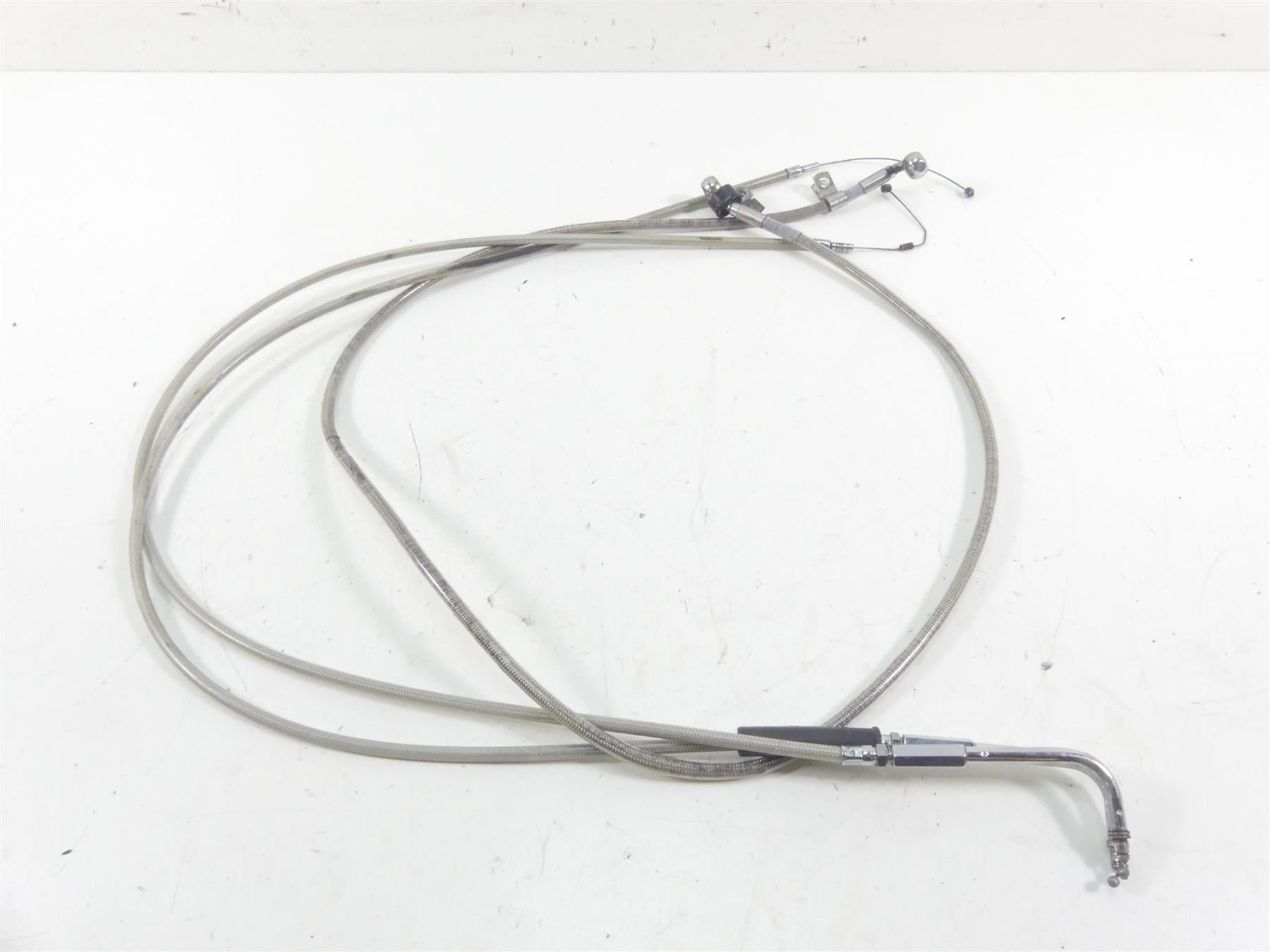 Big Twin Harley Dyna Softail for 19" Ape Hanger Throttle Cable & Brake Line Set {{ shop.shopifyCountryName }} - Mototech271