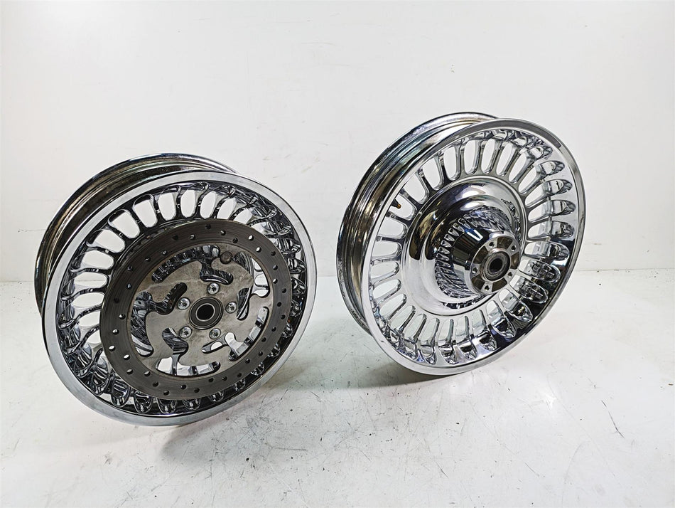 2010 Harley Touring FLHTCU Electra Glide Front Rear Chrome Wheel Set 43300161 {{ shop.shopifyCountryName }} - Mototech271