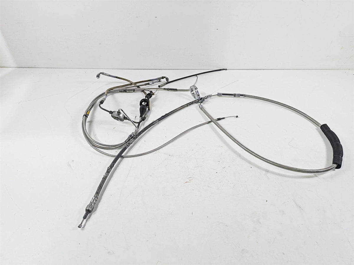 2001 Harley Touring FLHX Street Glide Brake Line Throttle Body Cable & Clutch Line 14" Tall Bars {{ shop.shopifyCountryName }} - Mototech271
