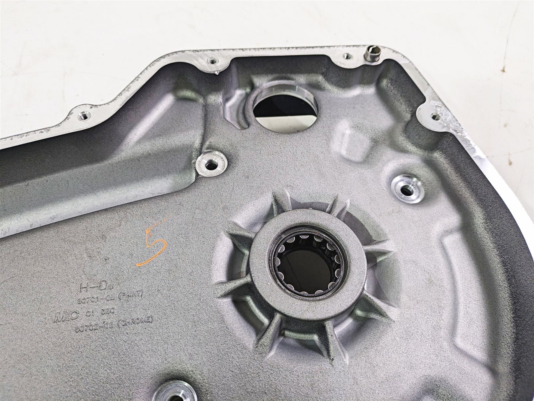 2009 Harley FXCWC Softail Rocker Inner Primary Drive Clutch Cover 60701-08 {{ shop.shopifyCountryName }} - Mototech271
