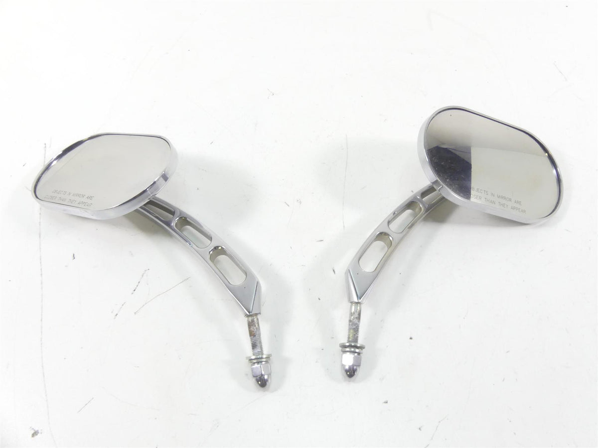 2002 Harley Touring FLHRCI Road King Oem Chrome Oval Rear View Mirror Set {{ shop.shopifyCountryName }} - Mototech271