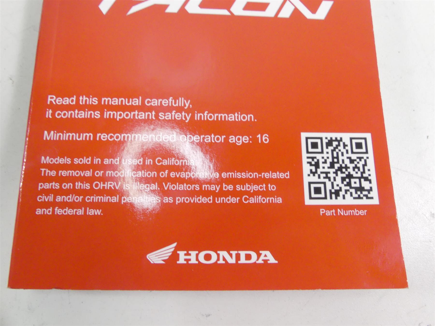 2021 Honda Talon SXS1000 S2X 1000R Owners Manual Book Set 00X31-HL6-6200 {{ shop.shopifyCountryName }} - Mototech271