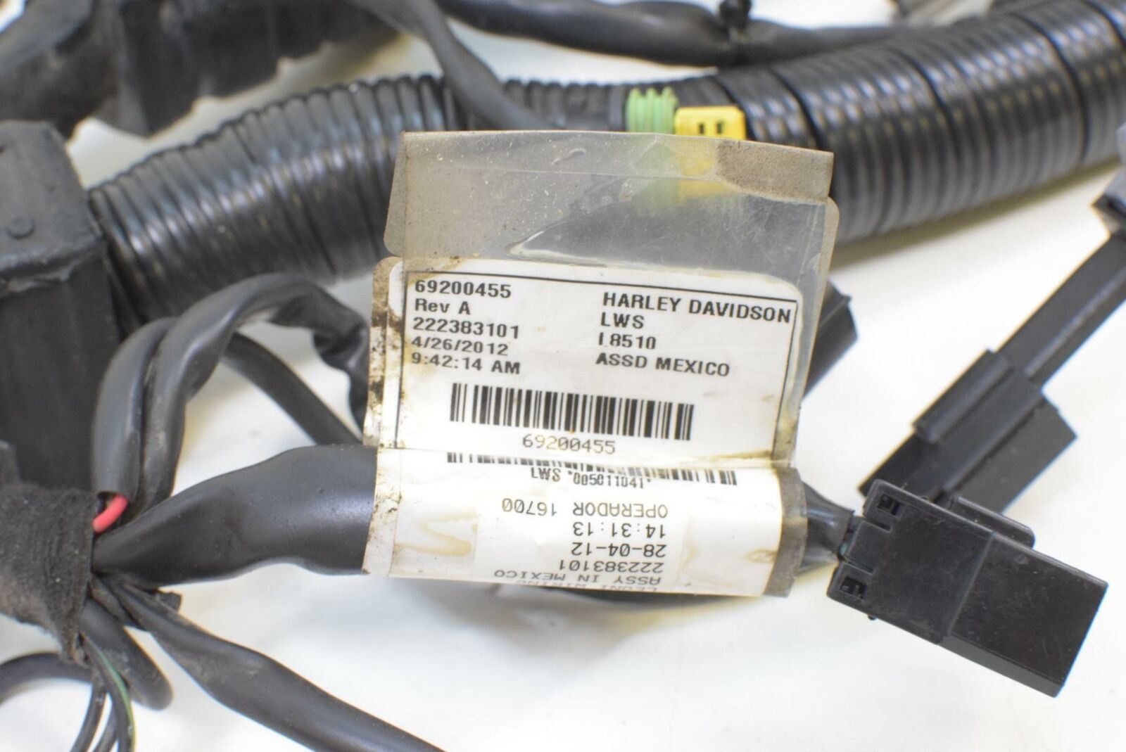 2012 Harley FXDC Dyna Super Glide Non ABS Main Wiring Harness Loom 71072-12A {{ shop.shopifyCountryName }} - Mototech271