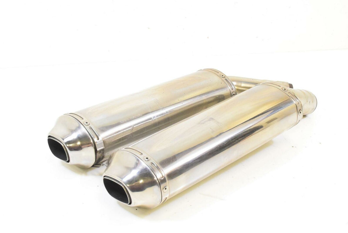 2008 Ducati 848 Polished Exhaust Pipe Muffler Silencer Set 57411962C 57311992C {{ shop.shopifyCountryName }} - Mototech271