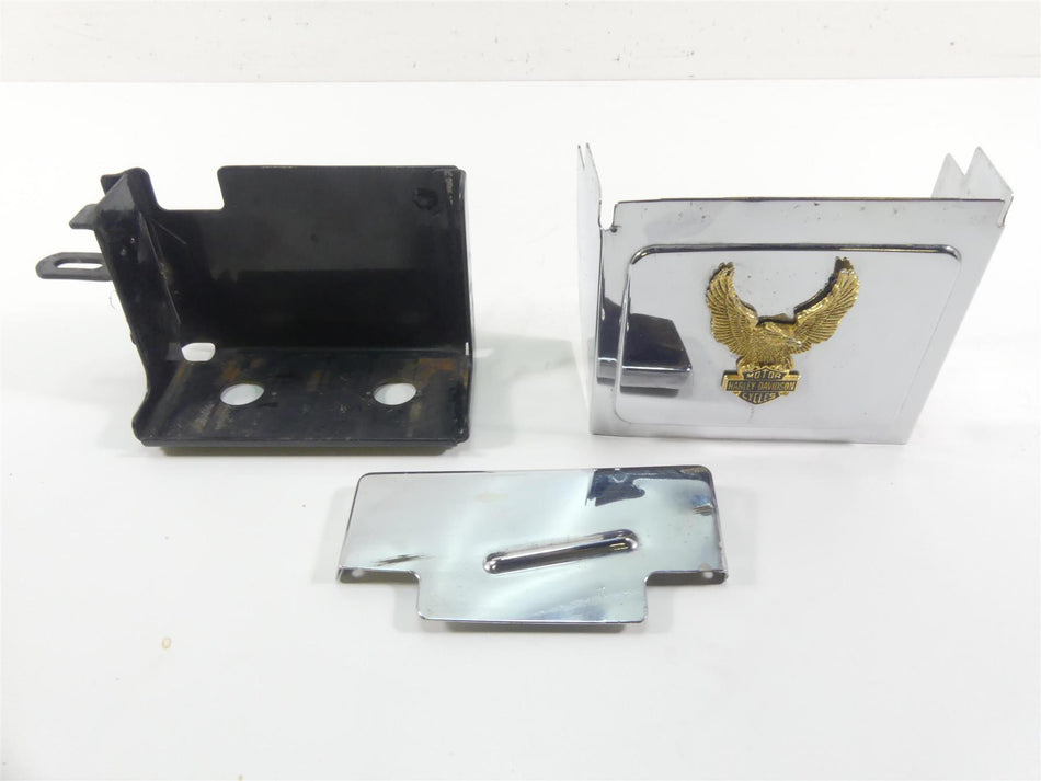 1999 Harley Dyna FXDL Low Rider Battery Tray Holder & Chrome Cover 66375-97 {{ shop.shopifyCountryName }} - Mototech271