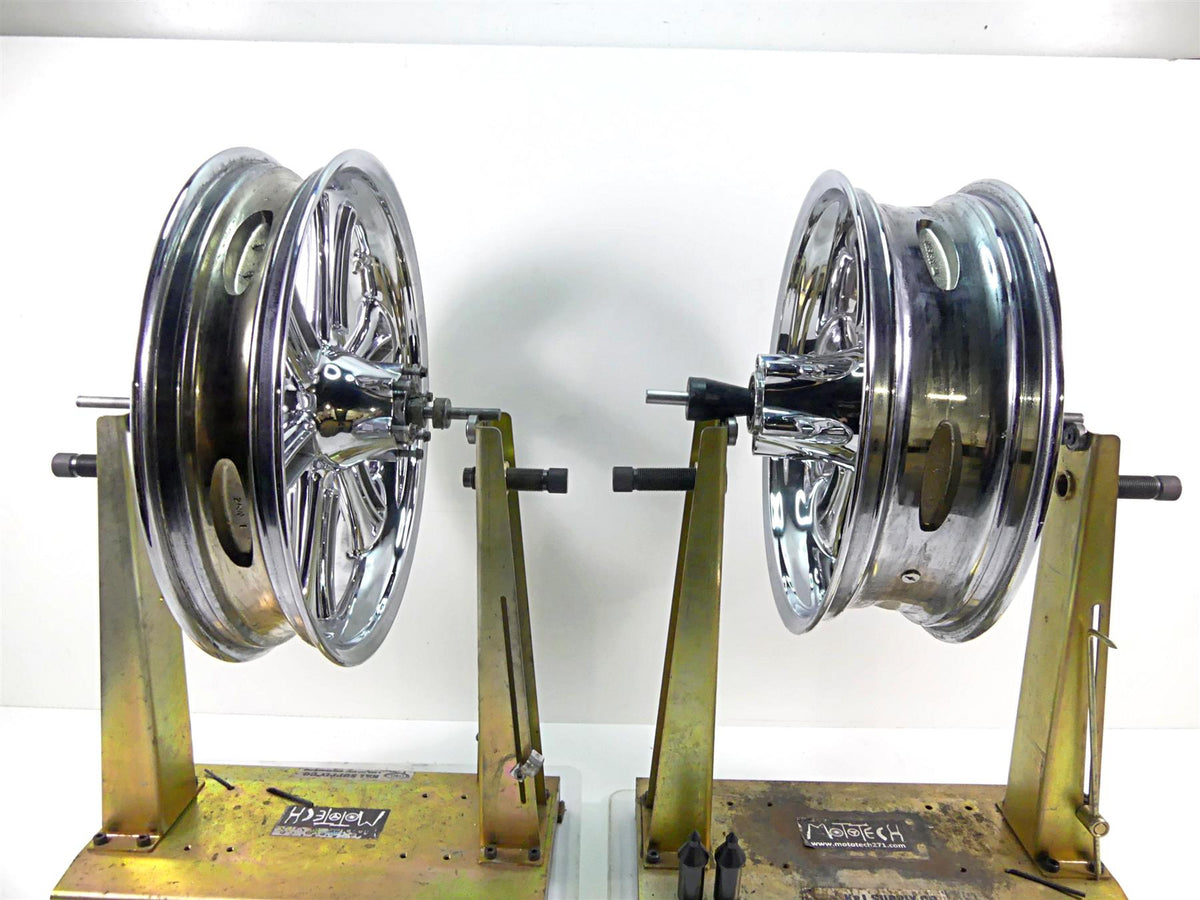 2011 Victory Cross Country Front Rear Chrome Cast Wheel Rim Set 1521383 1521384 {{ shop.shopifyCountryName }} - Mototech271