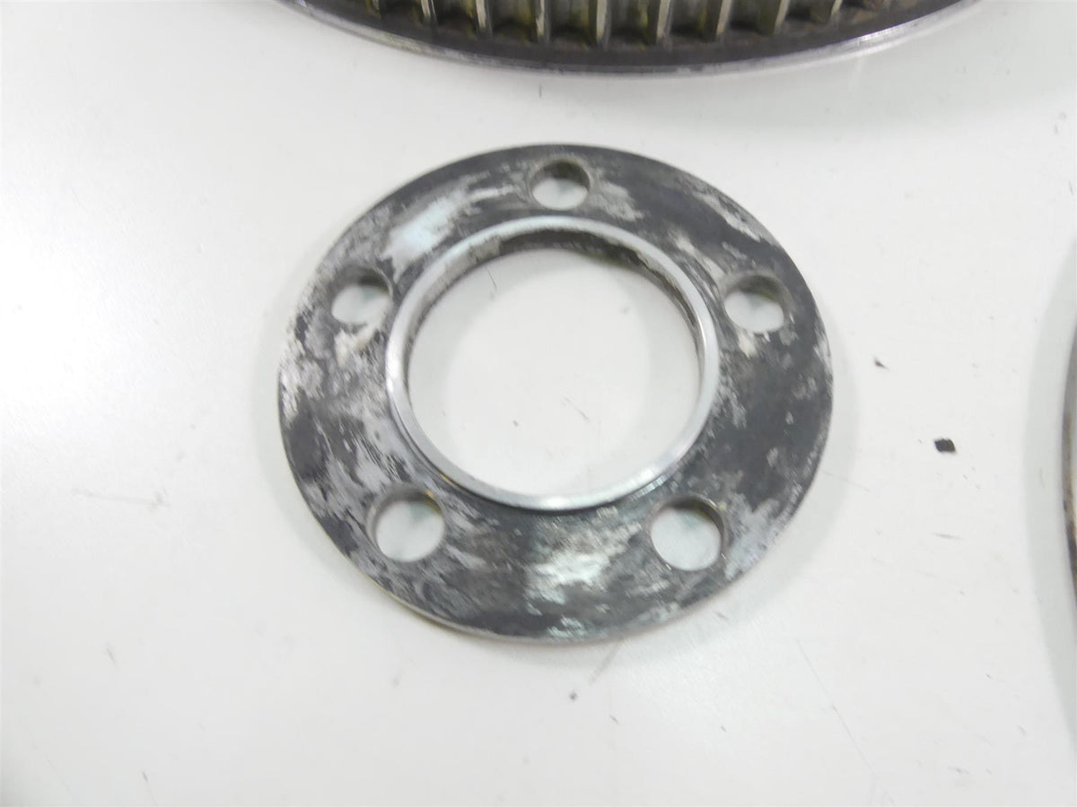 2004 Harley FXDWGI Dyna Wide Glide American Wire Chrome Pulley Brake Rotor Set {{ shop.shopifyCountryName }} - Mototech271