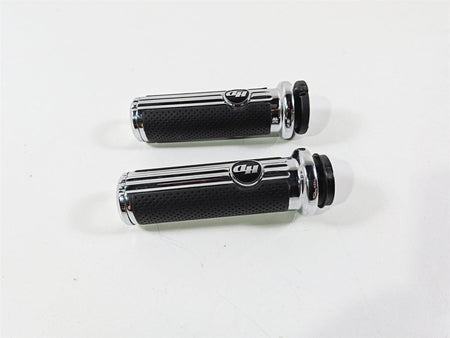 2017 Harley Touring FLHXS Street Glide Defiance Chrome Rubber Hand Grips 56100158 {{ shop.shopifyCountryName }} - Mototech271