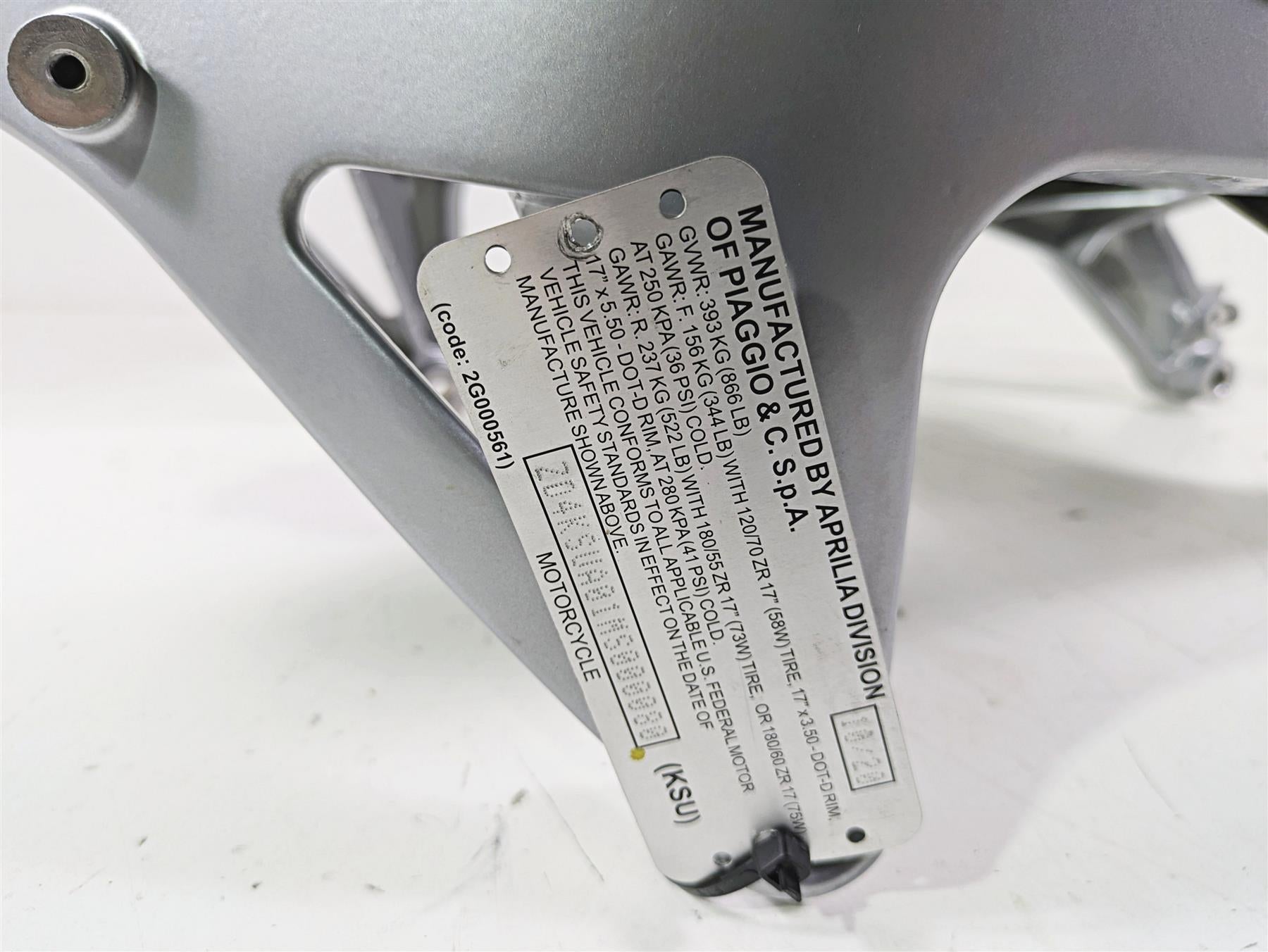 2021 Aprilia RS660 Main Frame Chassis & Front Plate With Salvage Texas Title 2B006475 {{ shop.shopifyCountryName }} - Mototech271