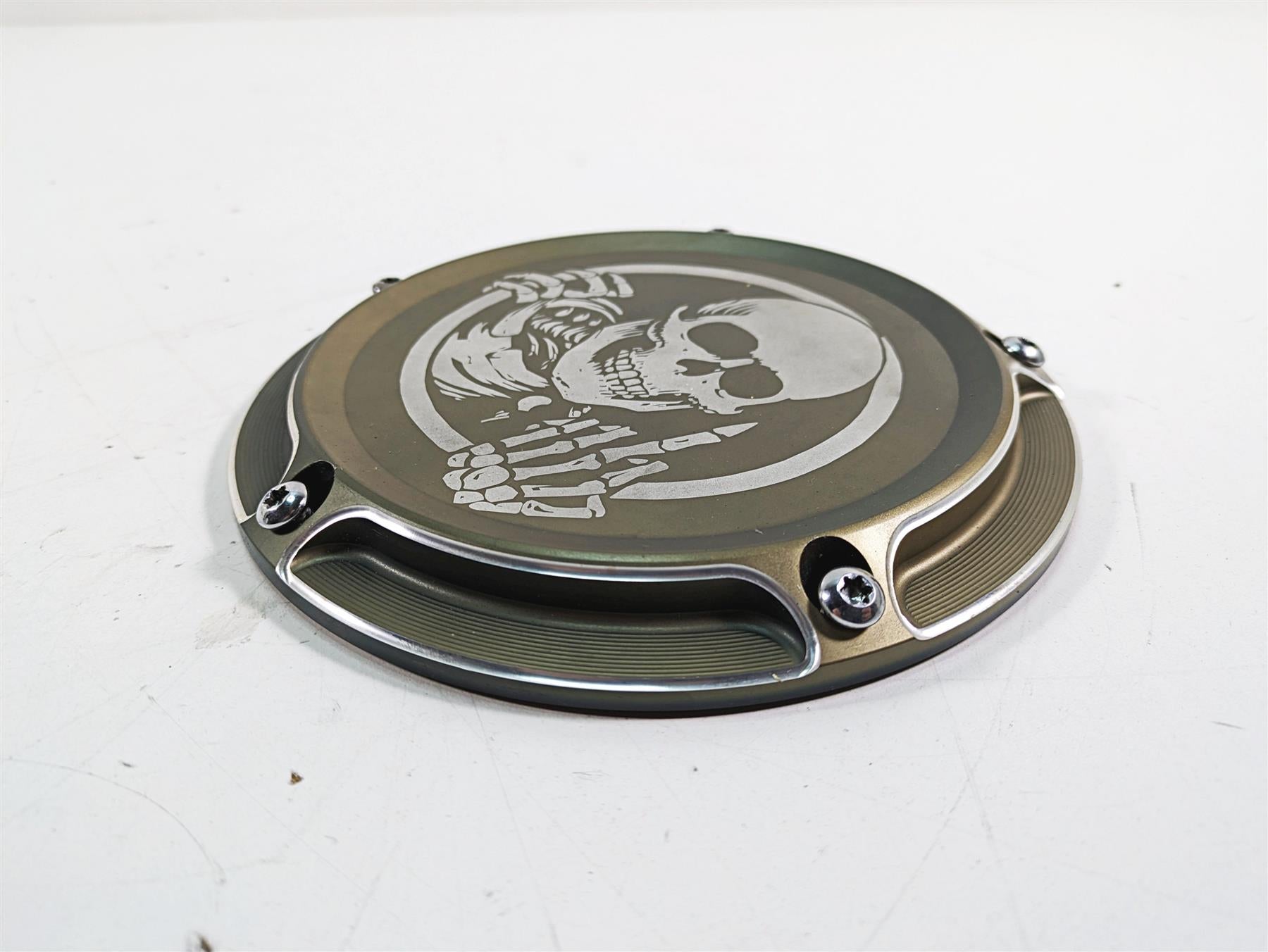 2009 Harley Softail FLSTSB Cross Bones Skull Middle Finger Skeleton Derby Cover {{ shop.shopifyCountryName }} - Mototech271