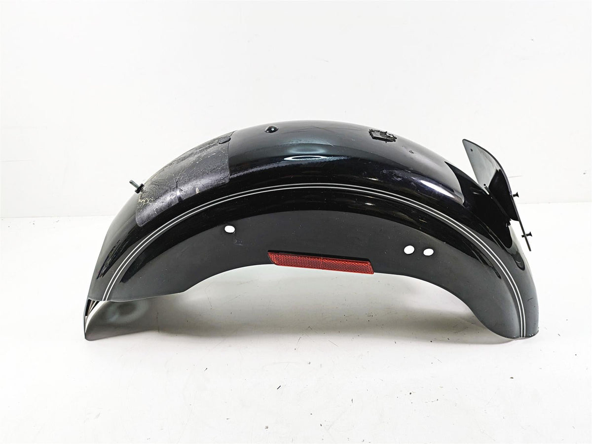 2005 Harley Dyna FXDL Low Rider Rear Fender Vivid Black Silver Stripes 59634-02 {{ shop.shopifyCountryName }} - Mototech271