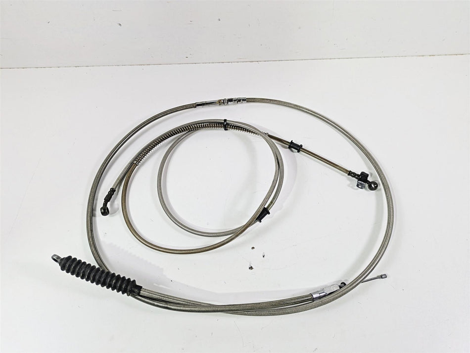 2016 Harley FXDF Dyna Fat Bob Front Brake Line & Clutch Cable 16" Ape Hanger
