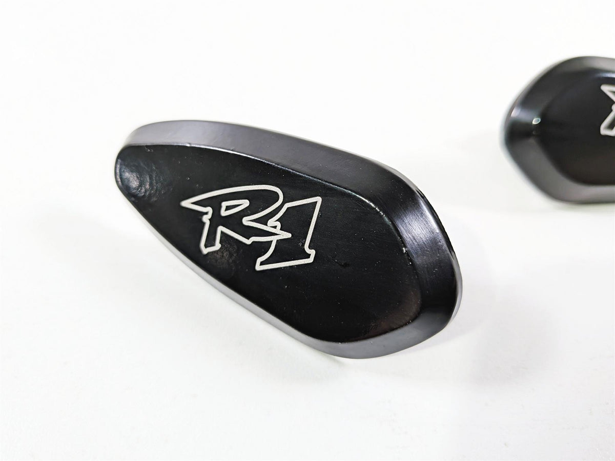 2008 Yamaha YZF R1 RN19 Aftermarket Black Mirror Delete Caps {{ shop.shopifyCountryName }} - Mototech271