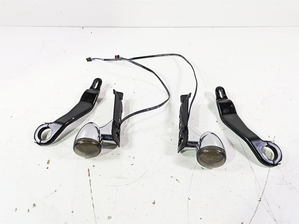 2016 Harley Touring FLTRX Road Glide Front Blinker Turn Signal & Mounts 67800512 {{ shop.shopifyCountryName }} - Mototech271