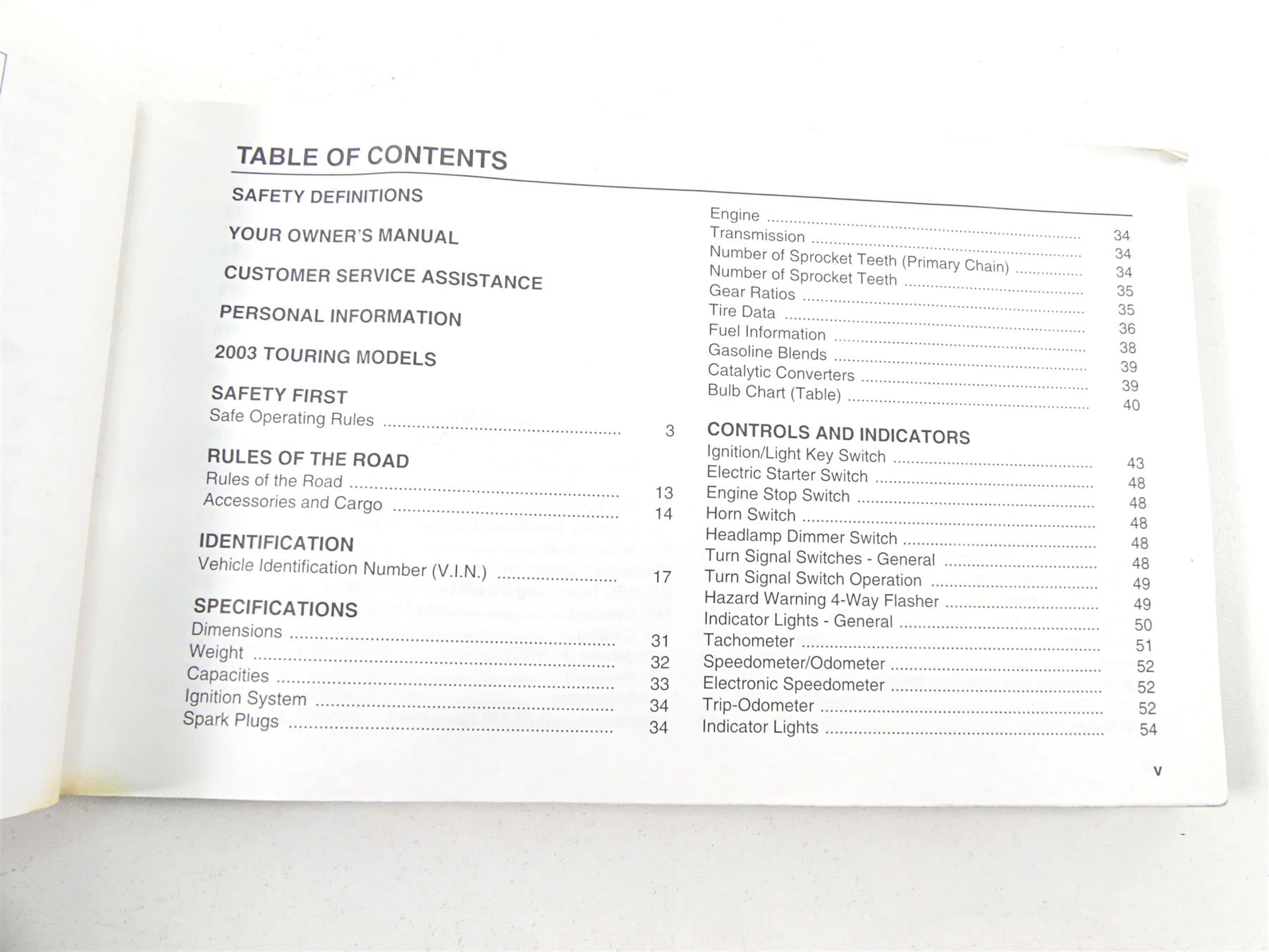 2003 Harley Touring FLHTCI E-Glide 100TH Anniversary Owners Manual 99466-03 {{ shop.shopifyCountryName }} - Mototech271