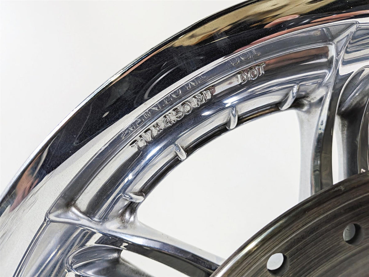 2008 Harley FXDSE CVO Dyna Chrome Slotted Rear Wheel Rim 17x4.5 43972-08-Mototech271