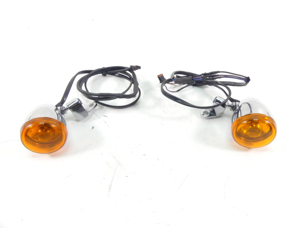 2017 Harley Softail FXSB Breakout Front Chrome Blinker Turn Signal Set 67800520 {{ shop.shopifyCountryName }} - Mototech271