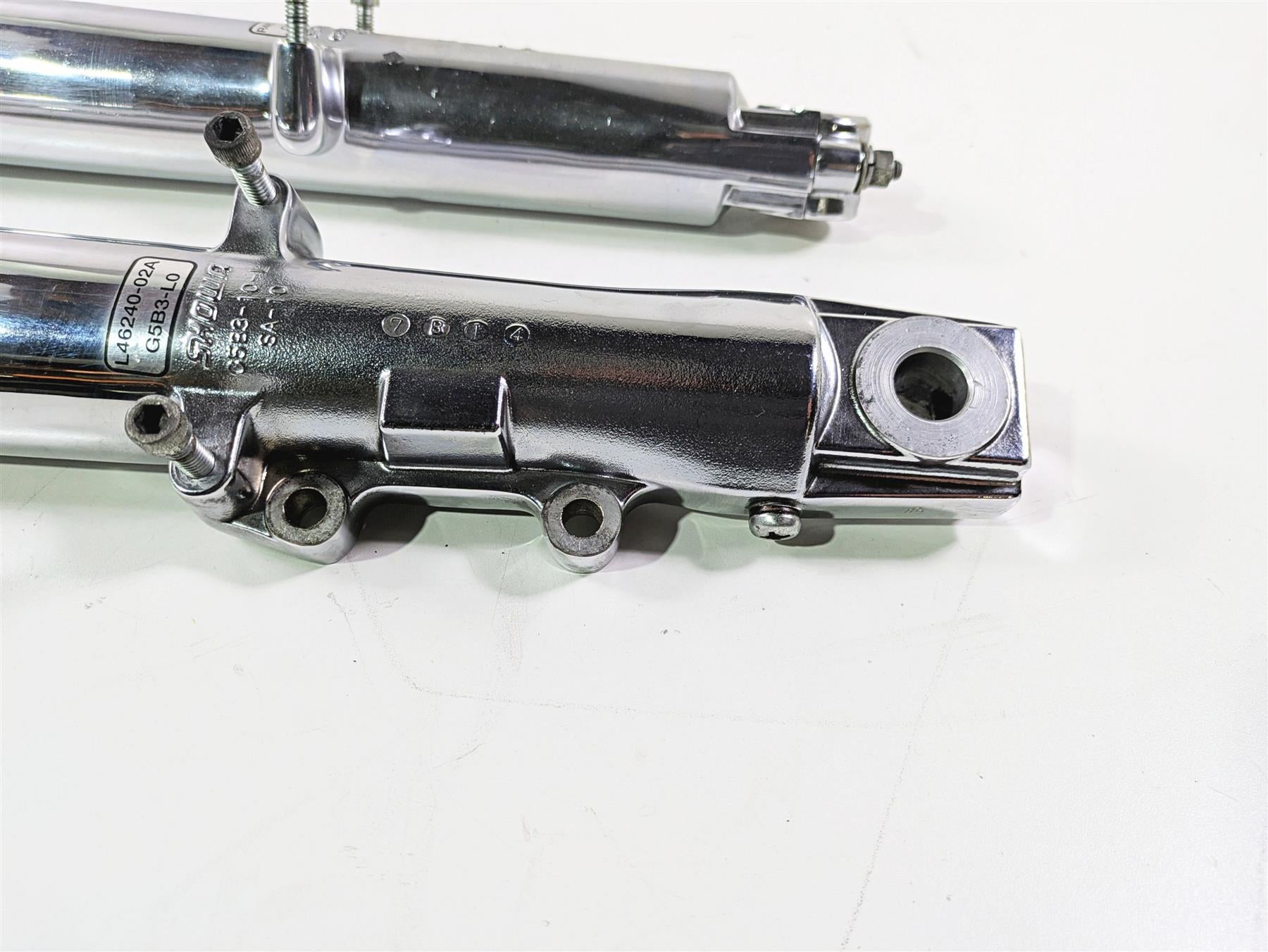 2007 Harley Touring FLHRSE CVO Road King Chrome Front Fork Leg Set 41mm 46240-02 {{ shop.shopifyCountryName }} - Mototech271