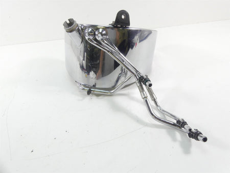 2004 Harley Softail FLSTFI Fat Boy Chrome Oil Tank Reservoir + Hoses 62498-00A {{ shop.shopifyCountryName }} - Mototech271