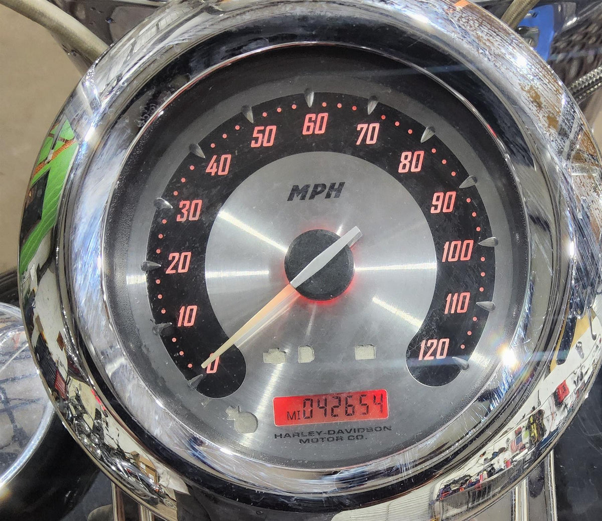 2005 Harley Softail FLSTFSE CVO Fat Boy Speedometer Gauge - 42k 67474-04A {{ shop.shopifyCountryName }} - Mototech271