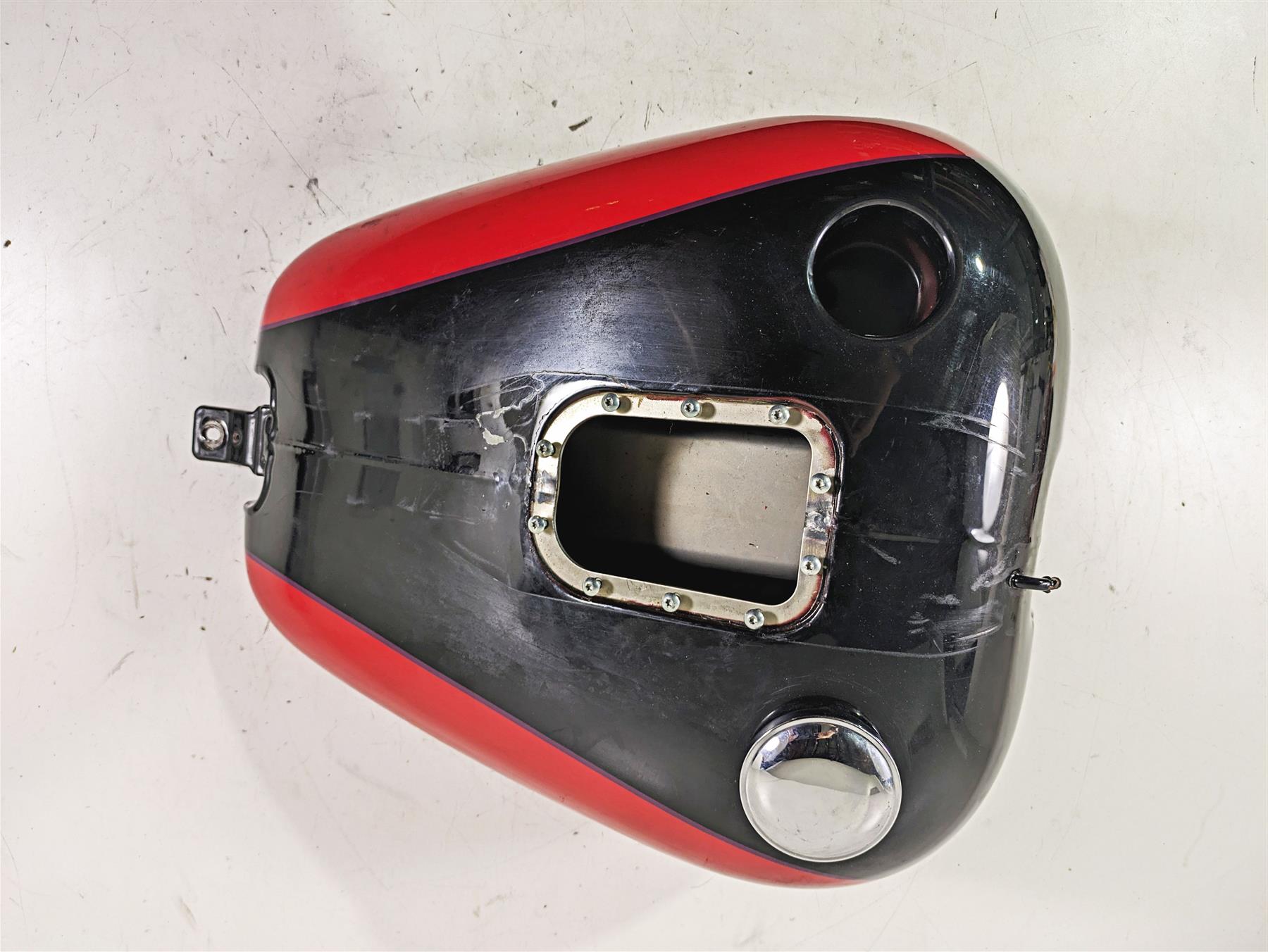 2005 Harley Softail FLSTFSE CVO Fat Boy Fuel Tank Electric Cherry -Dent 62208-05 {{ shop.shopifyCountryName }} - Mototech271