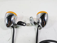 Load image into Gallery viewer, 2012 Harley FLD Dyna Switchback Chrome Front Turn Signal Blinker Set 68972-00 | Mototech271
