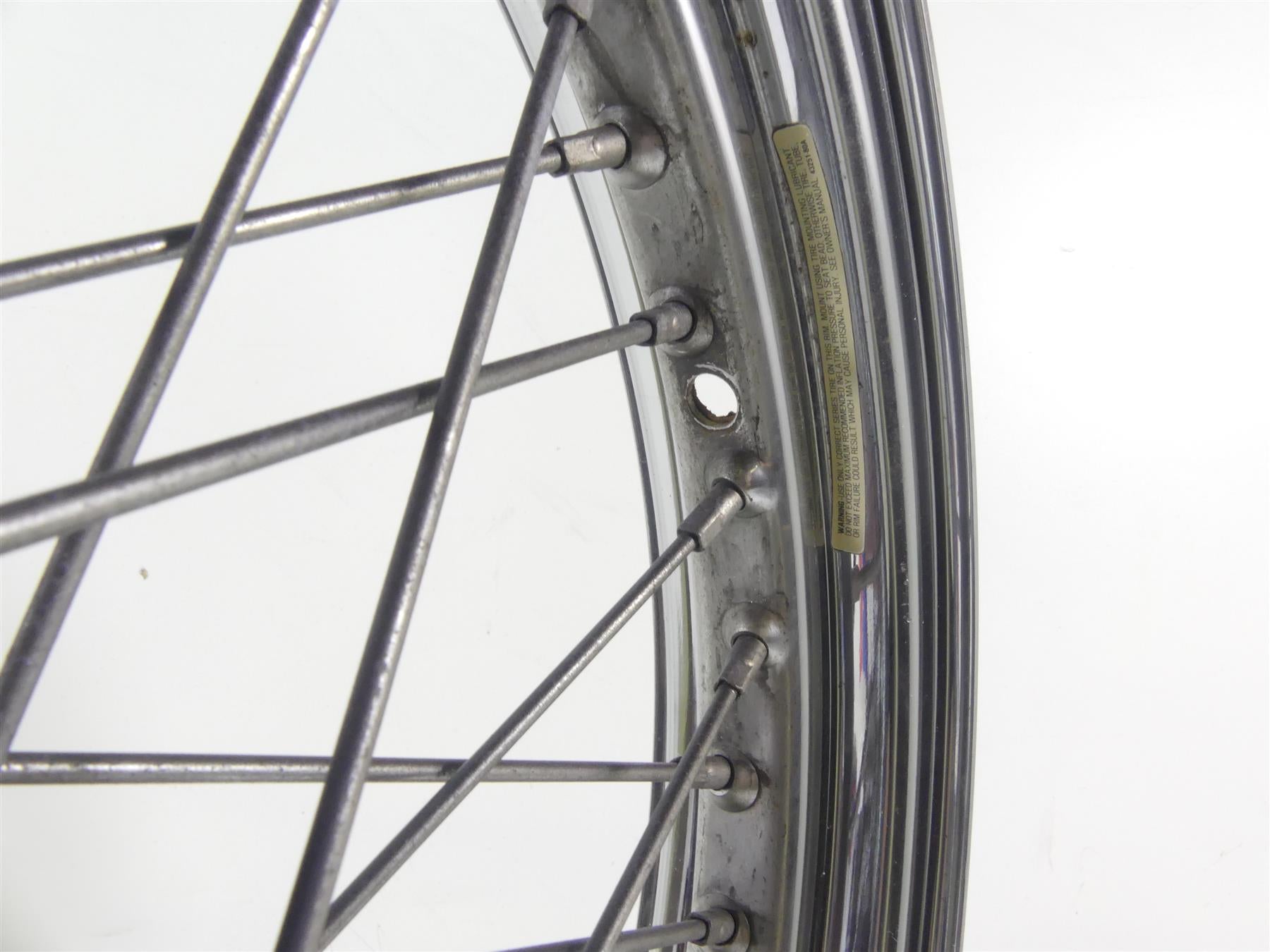 2000 Harley Dyna FXR4 CVO Super Glide Front Chrome Wheel Rim 19x2.5 43547-05 {{ shop.shopifyCountryName }} - Mototech271