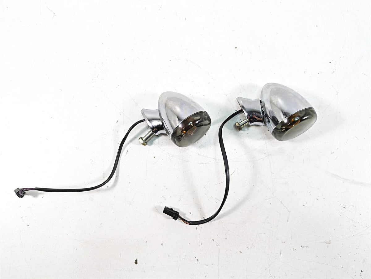 2009 Harley Dyna FXDFSE CVO Fat Bob Rear Smoked Blinker Turn Signal Set 69196-03 {{ shop.shopifyCountryName }} - Mototech271