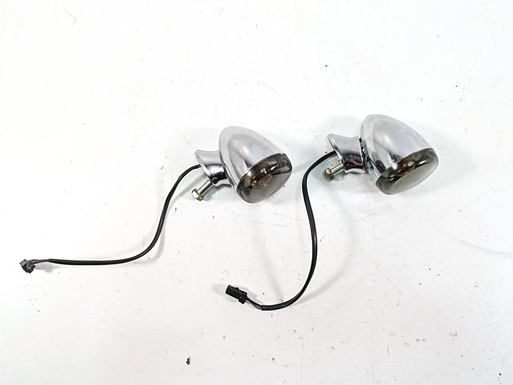 2009 Harley Dyna FXDFSE CVO Fat Bob Rear Smoked Blinker Turn Signal Set 69196-03