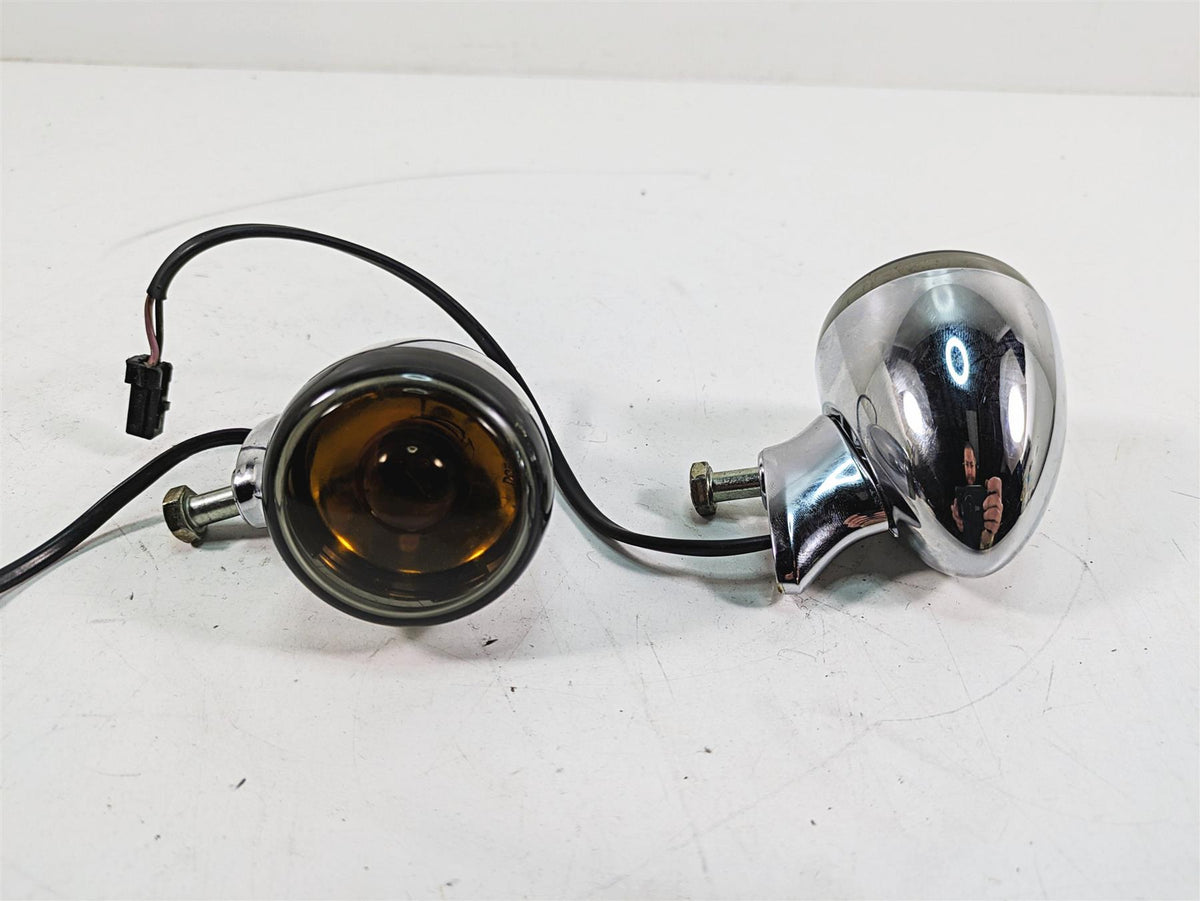 2009 Harley Dyna FXDFSE CVO Fat Bob Rear Smoked Blinker Turn Signal Set 69196-03 {{ shop.shopifyCountryName }} - Mototech271