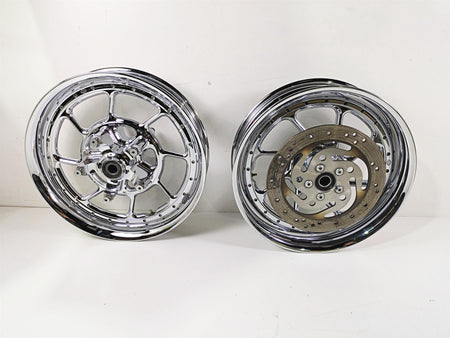 2007 Harley Touring FLHRSE CVO Road King Front Rear Chrome Wheel Set 44612-07 {{ shop.shopifyCountryName }} - Mototech271
