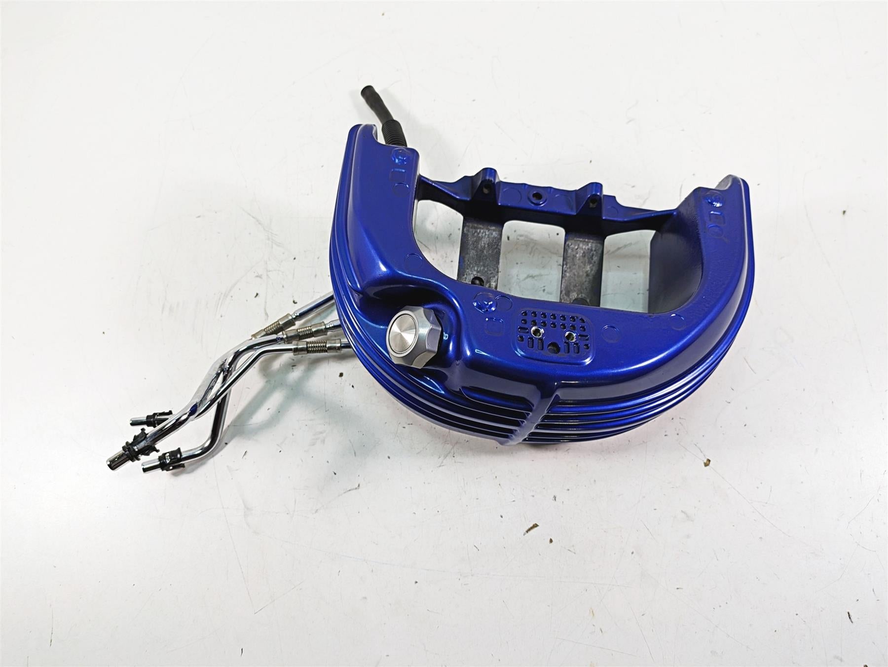 2009 Harley FXCWC Softail Rocker C Oil Tank & Lines Flame Blue Pearl 62557-08 {{ shop.shopifyCountryName }} - Mototech271