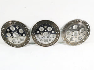 00-07 Harley Davidson Touring Electra Glide Aftermarket Chrome Front Rear Brake Rotor Disc Set