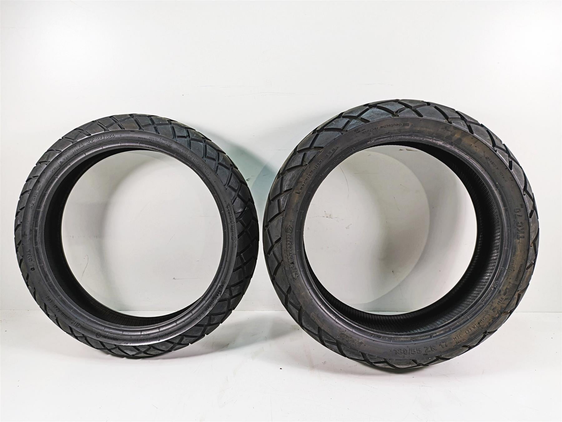 Used Front Rear Motorcycle Tire Set Continental TKC 70 120/70R17 180/55R17 -Read {{ shop.shopifyCountryName }} - Mototech271