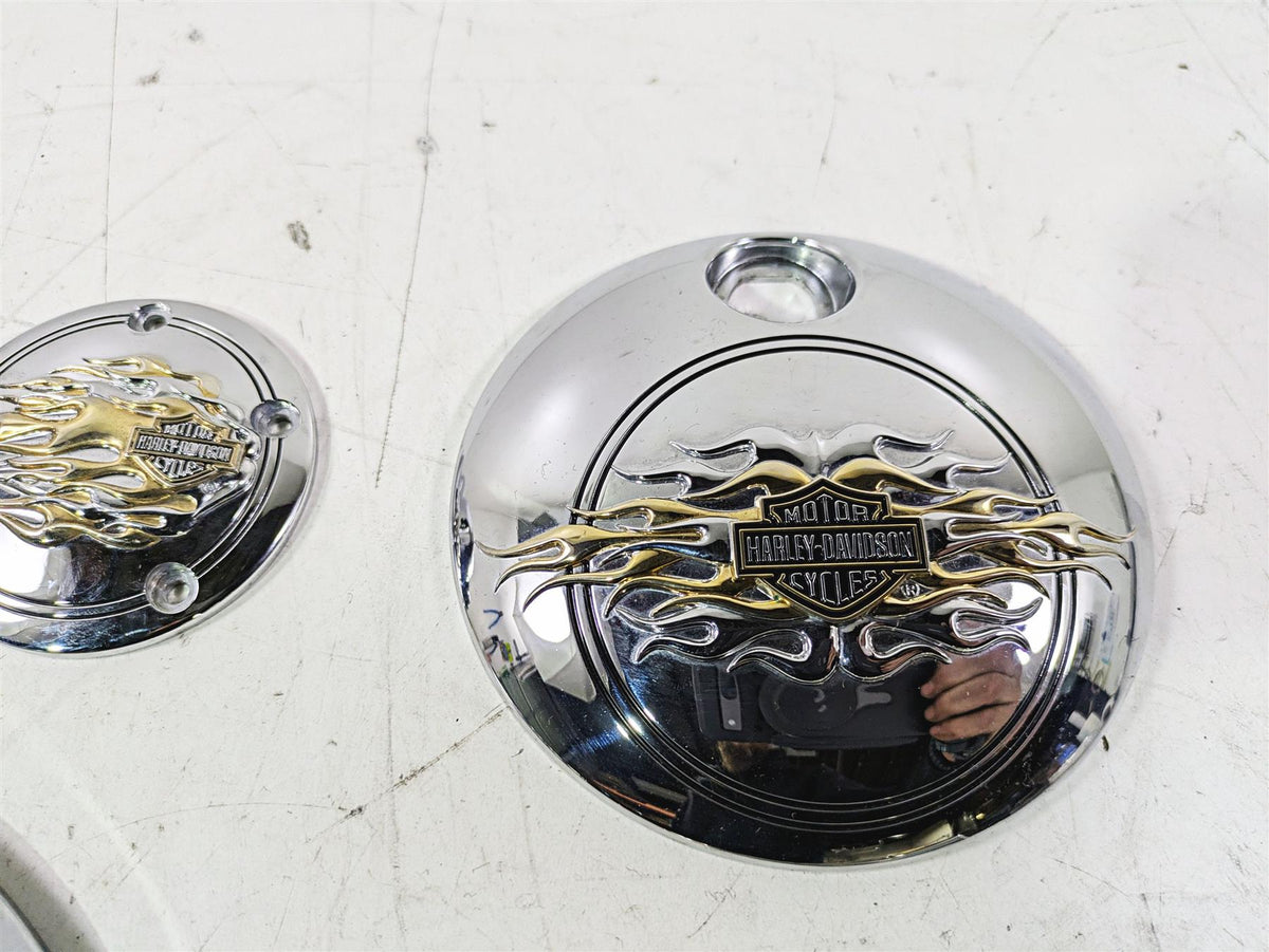 2015 Harley Touring FLHTKL E -Glide Low Gold Flames Chrome Cover Set 61319-09 {{ shop.shopifyCountryName }} - Mototech271