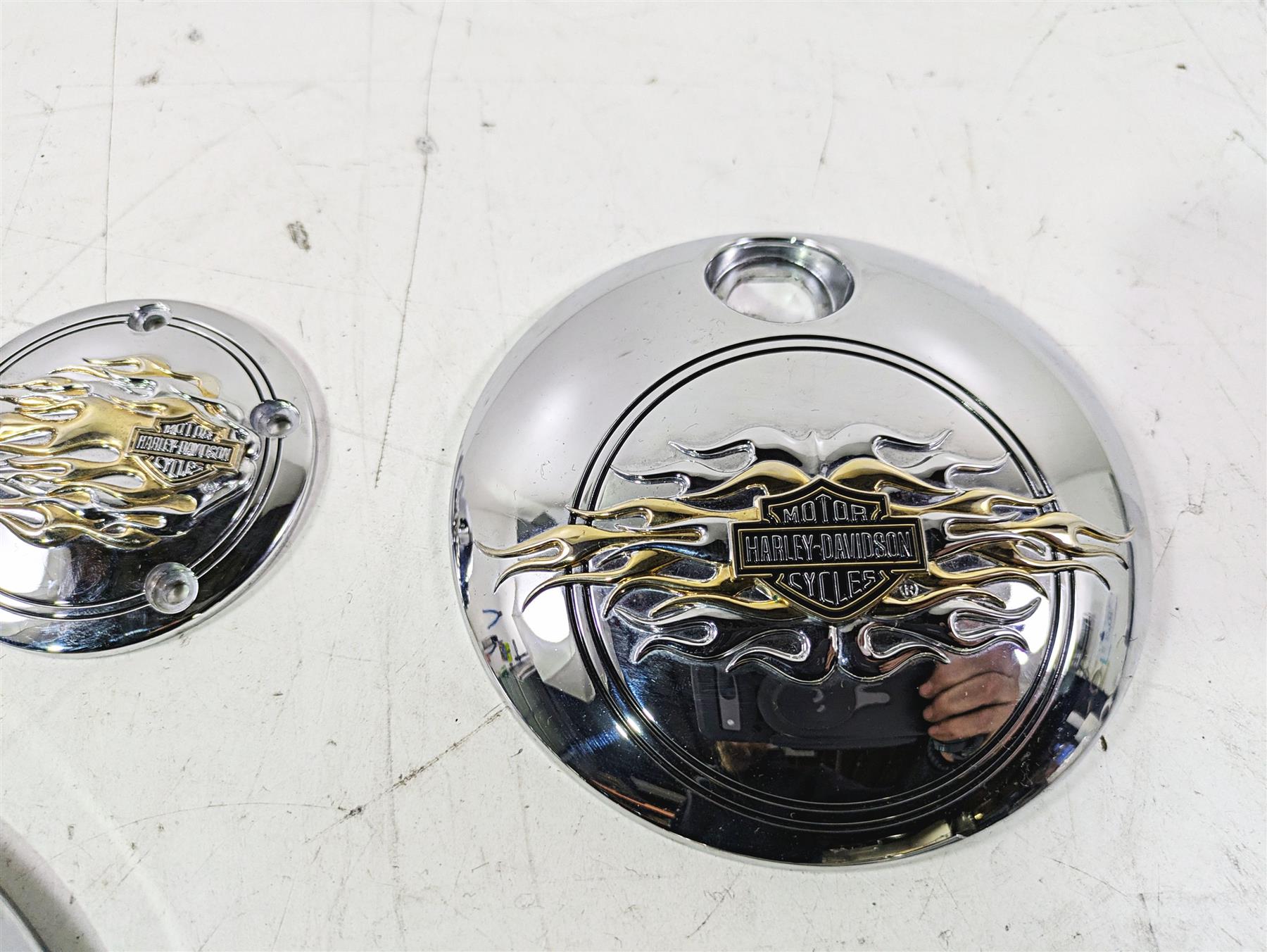 2015 Harley Touring FLHTKL E -Glide Low Gold Flames Chrome Cover Set 61319-09 {{ shop.shopifyCountryName }} - Mototech271