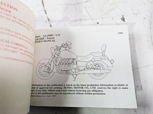 2002 Honda GL1500 CD Valkyrie Deluxe Owners Manual Tourer 00X31-MZ0-6200