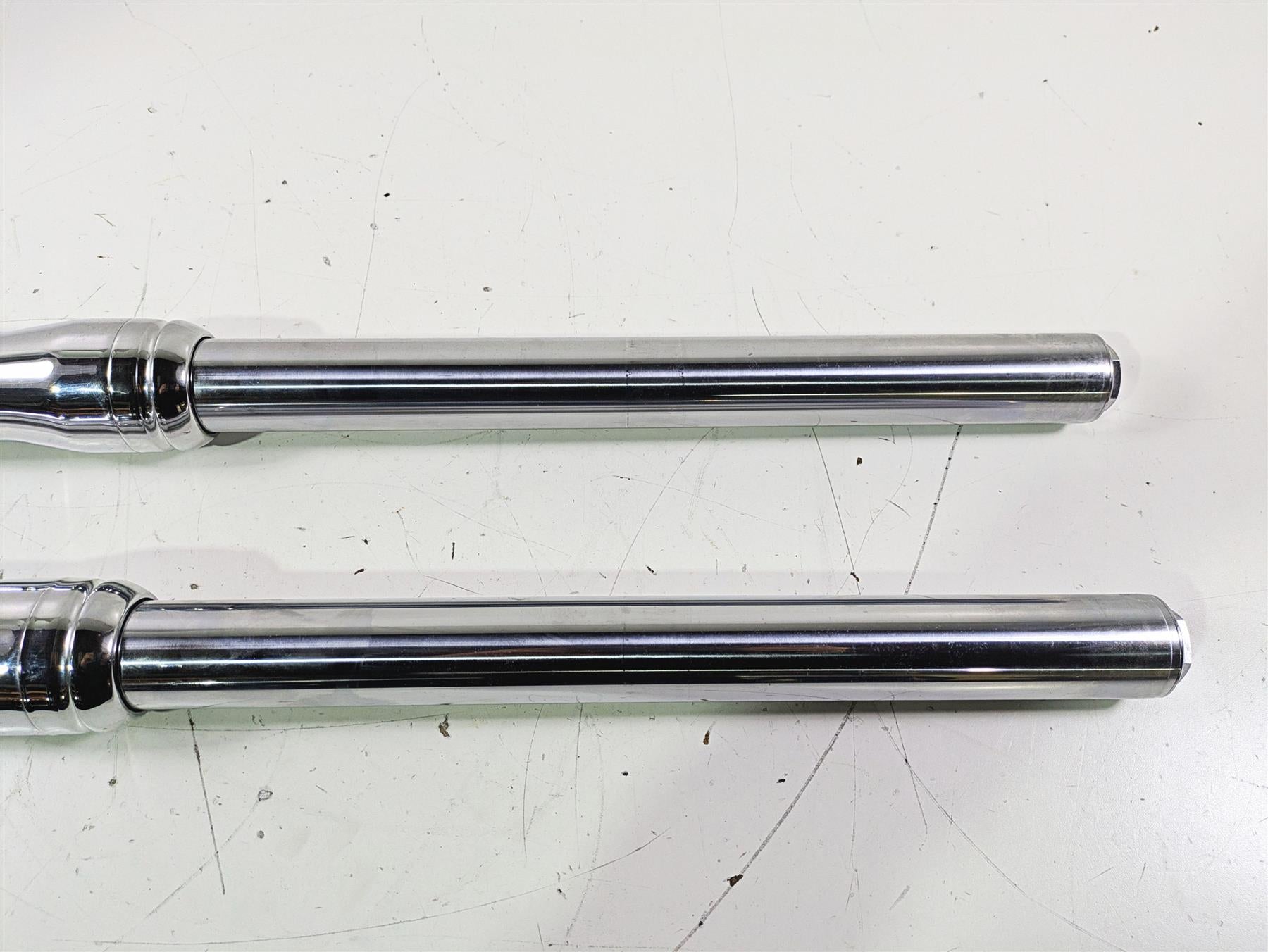 2007 Harley FXDWG Dyna Wide Glide Straight Chrome Front Fork Leg Set 47288-06A {{ shop.shopifyCountryName }} - Mototech271