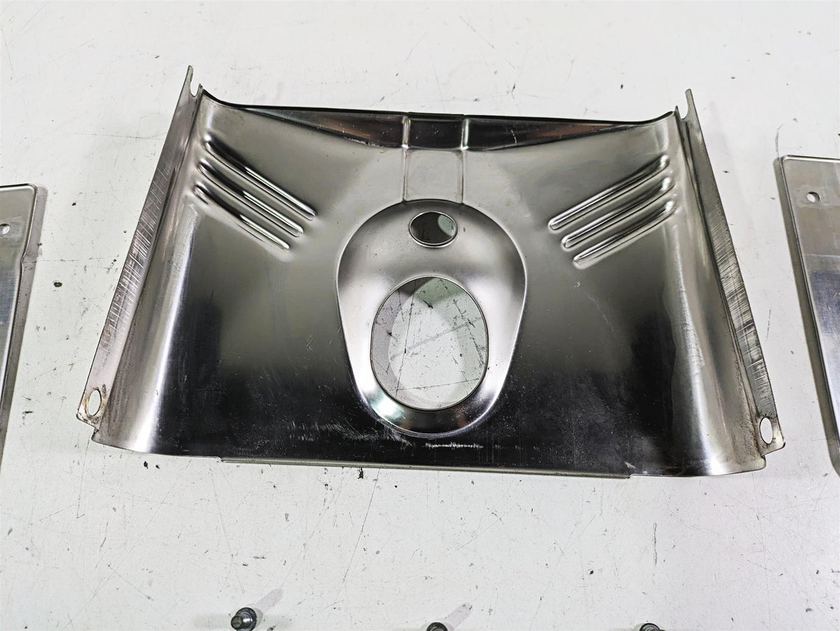 2002 Harley FLSTC Softail Heritage Stainless Lamp Headlight Cover Set 67808-86 {{ shop.shopifyCountryName }} - Mototech271