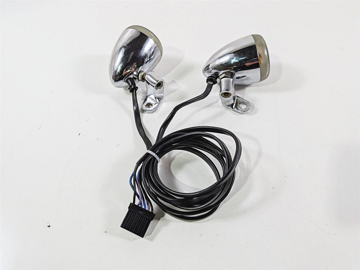 2005 Harley Softail FLSTFSE CVO Fat Boy Chrome Front Blinker Turn Signal Set 68614-03-Mototech271