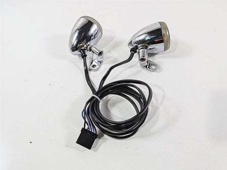 2005 Harley Softail FLSTFSE CVO Fat Boy Chrome Front Blinker Turn Signal Set 68614-03-Mototech271