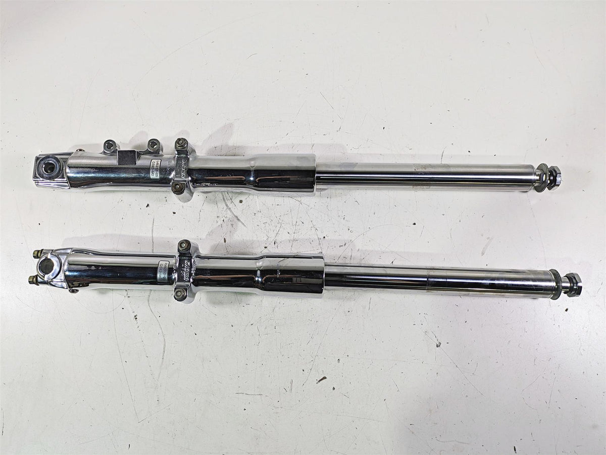 2005 Harley Softail FLSTFSE CVO Fat Boy Straight Chrome Front Fork Set 46310-05 {{ shop.shopifyCountryName }} - Mototech271