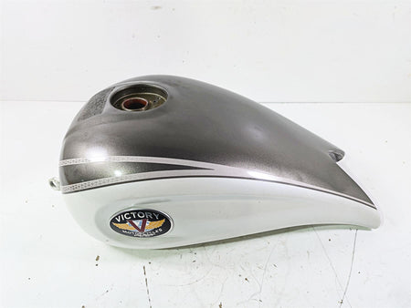2004 Victory Kingpin Fuel Gas Petrol Tank Bronze Mist Pearl White - Dent 1014755 {{ shop.shopifyCountryName }} - Mototech271