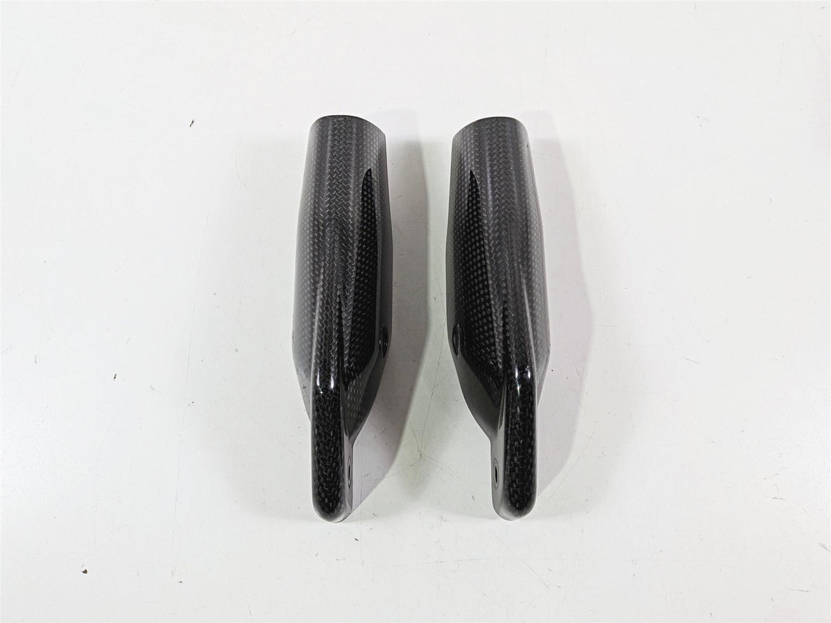 2009 Ducati Hypermotard 1100 S Lower Carbon Fiber Fork Guard Cover Set 46012811-Mototech271